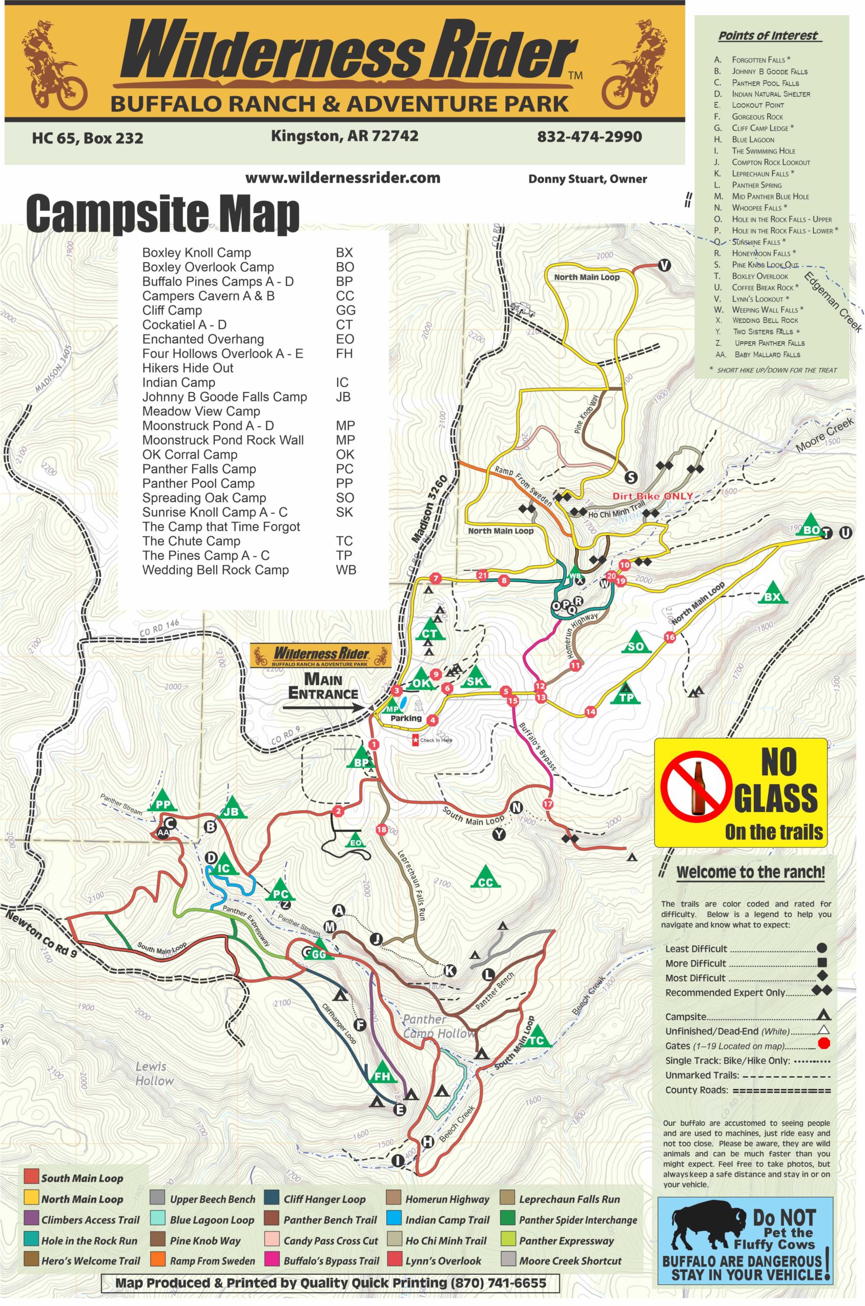 wilderness tours park map