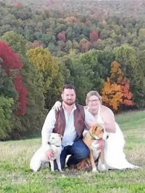 Couple with dogs