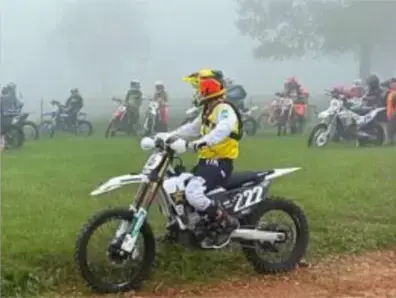 Dirt bikes in the fog
