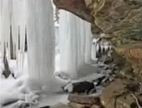 Frozen waterfall