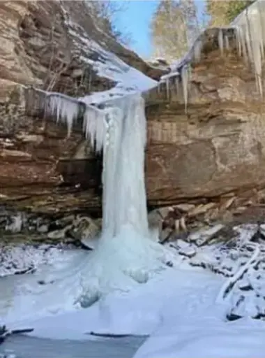 Frozen waterfall