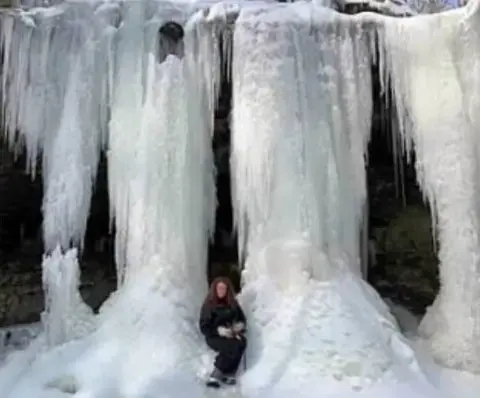 Frozen waterfall
