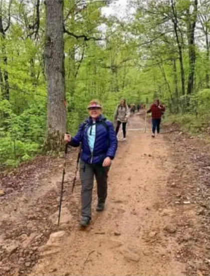 Hiking on a trail