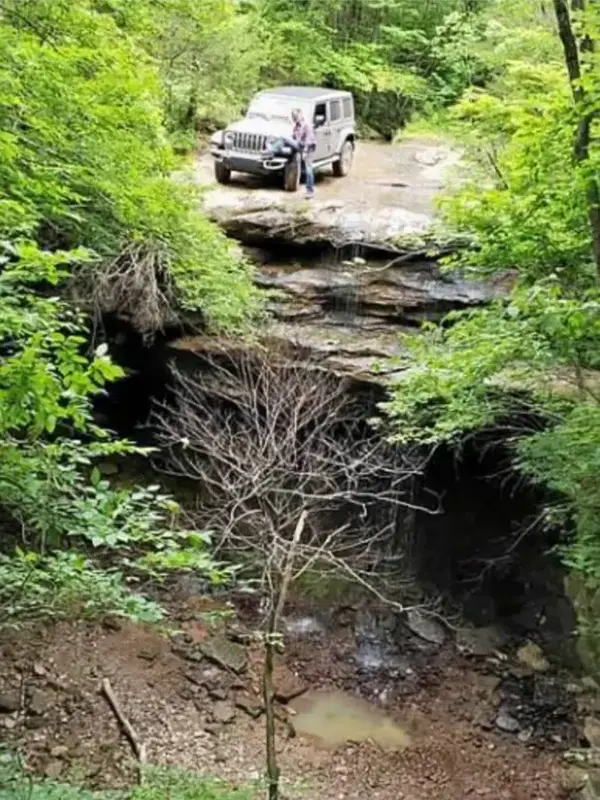 Jeep on a cliff