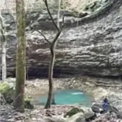 Pond in the middle of rocks