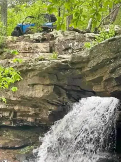 Water pouring out of a rock